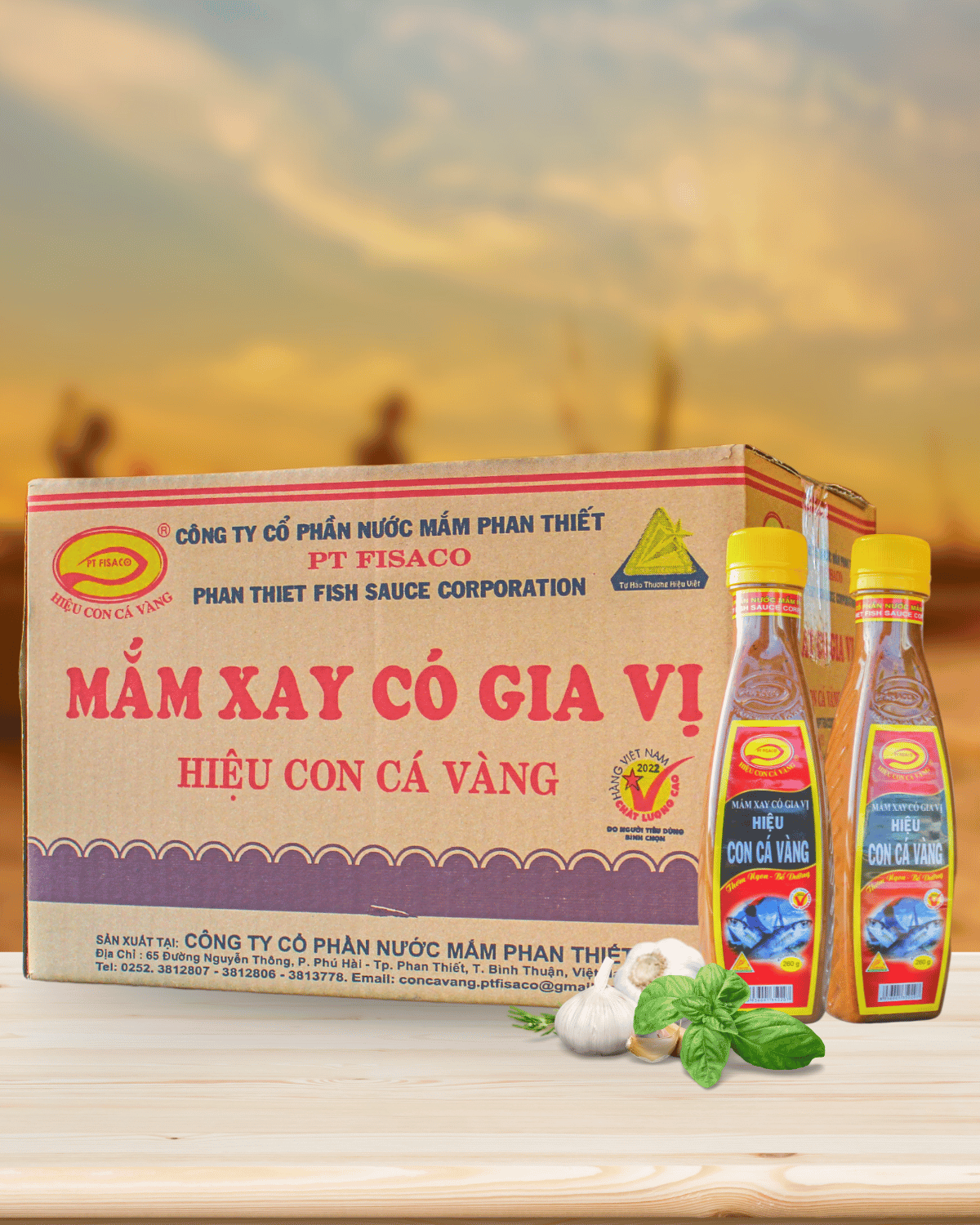 Thùng Mắm xay có gia vị hiệu Con Cá Vàng 260g x 24 chai/thùng